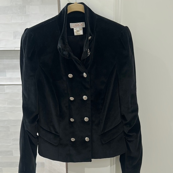 LaRok Jackets & Blazers - LaRok Black Velvet Double Breasted Blazer Size Medium